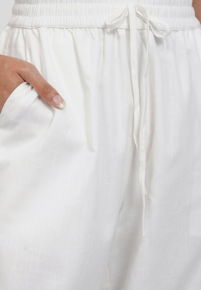 Linen Blend Drawstring Trouser
