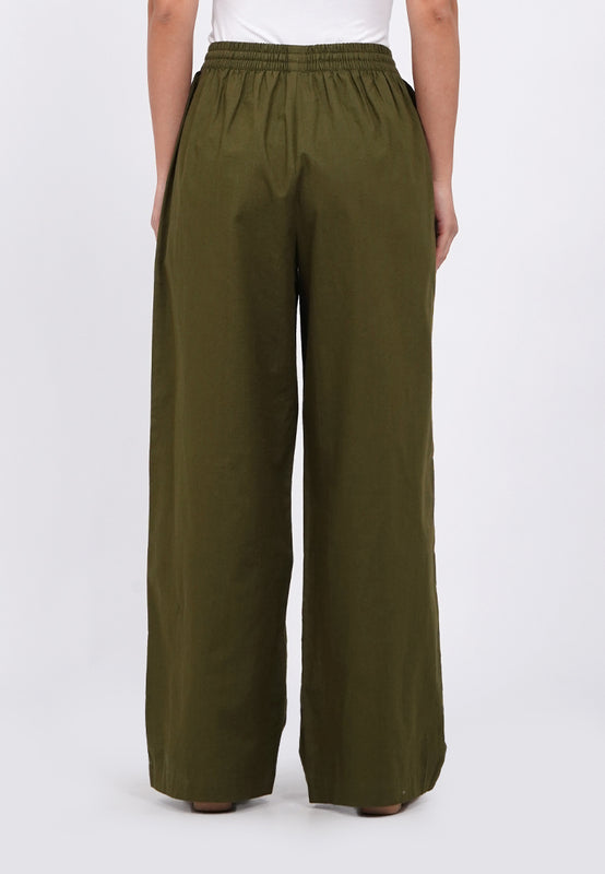 Wide Leg Linen Blend Pants