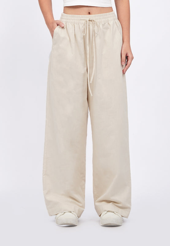 Wide Leg Linen Blend Pants