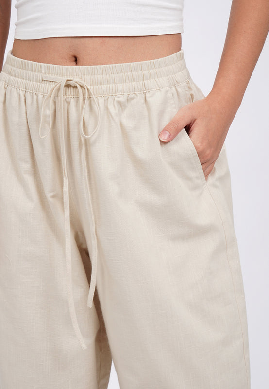 Wide Leg Linen Blend Pants