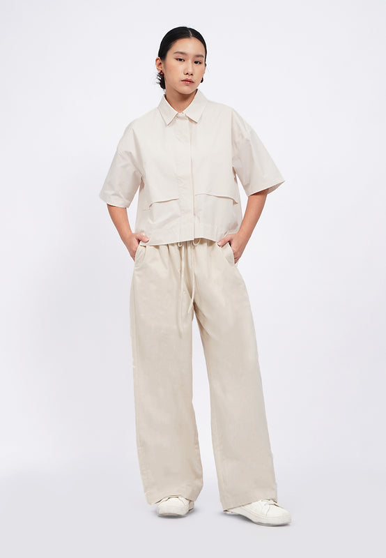 Wide Leg Linen Blend Pants