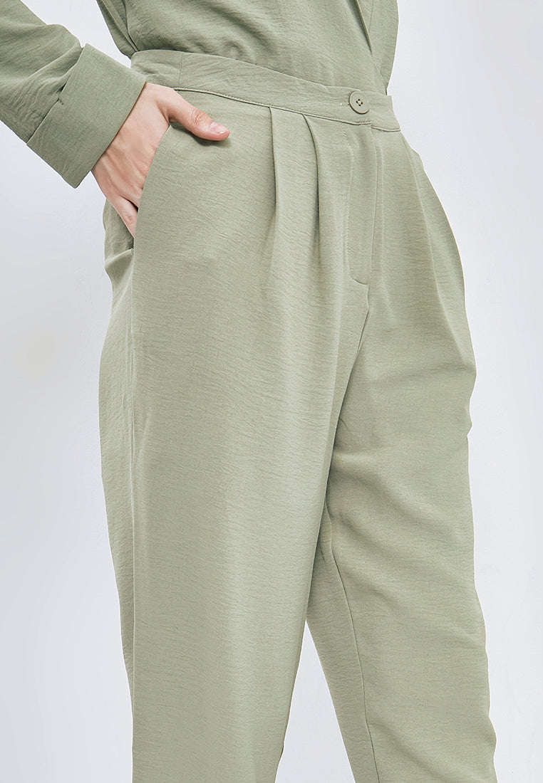 Long Pants with Pleat Details
