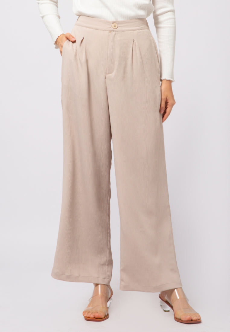 Regular Fit Wide Leg Long Pants