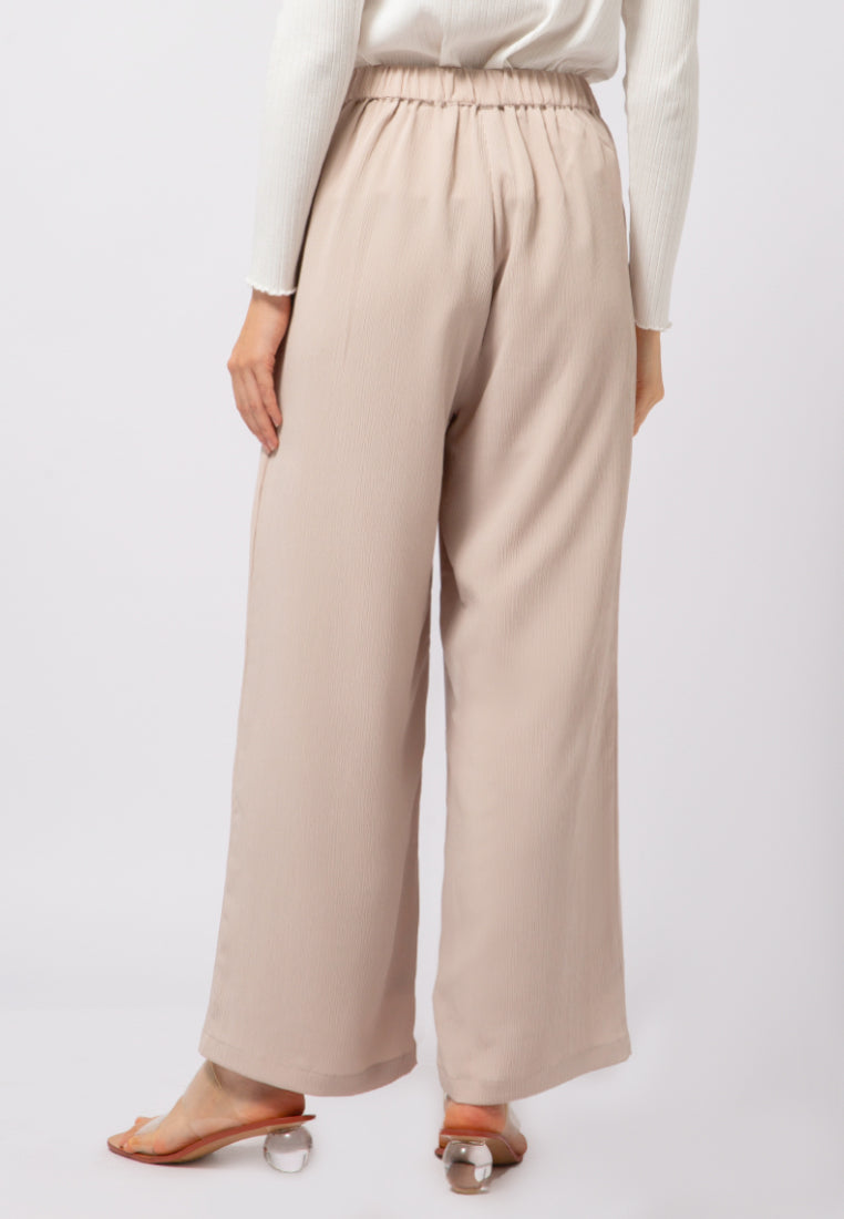 Regular Fit Wide Leg Long Pants