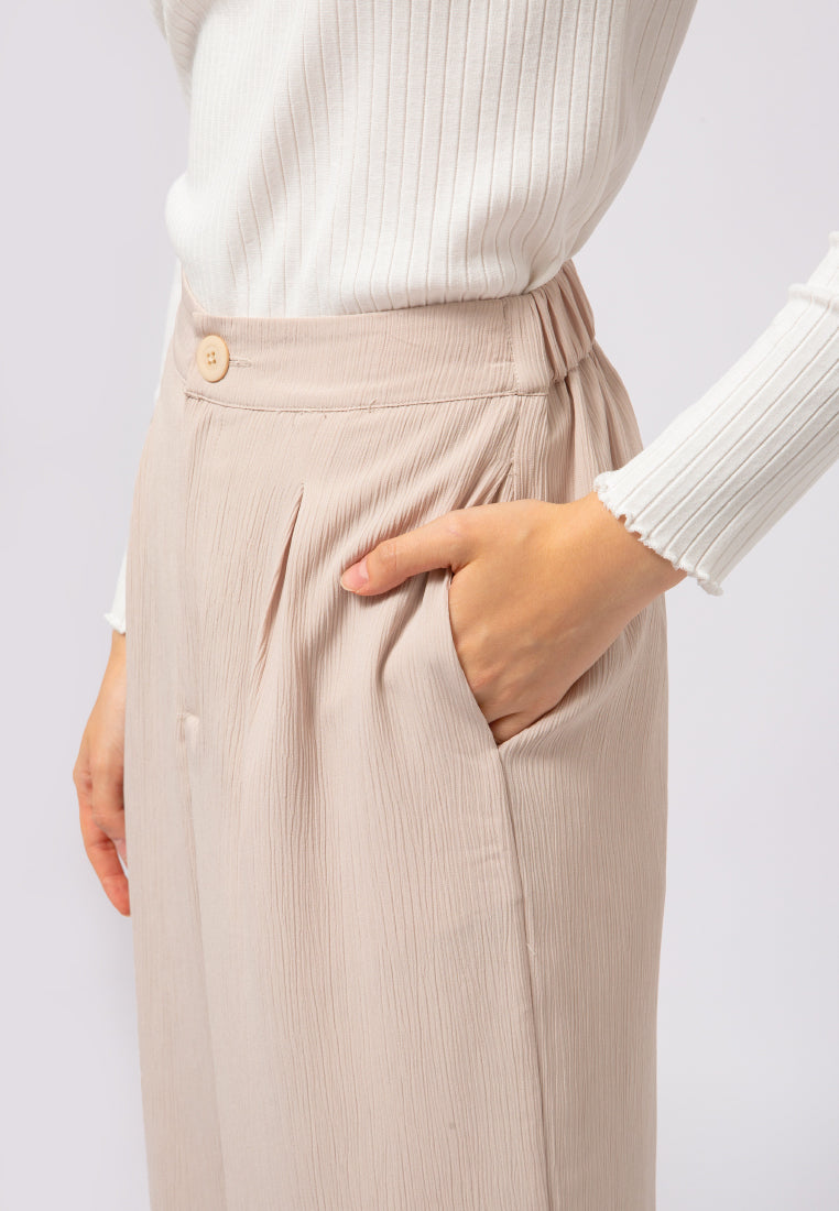 Regular Fit Wide Leg Long Pants