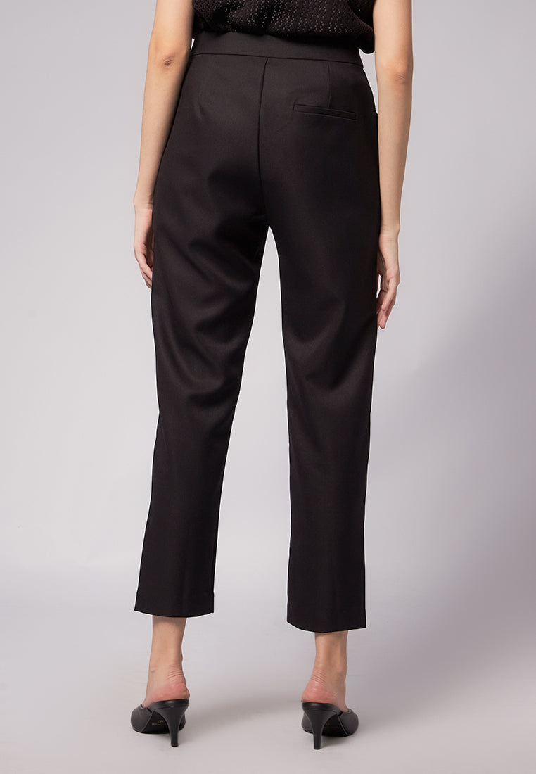 Tapered Pants with Slit Hem