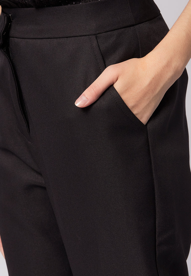 Tapered Pants with Slit Hem