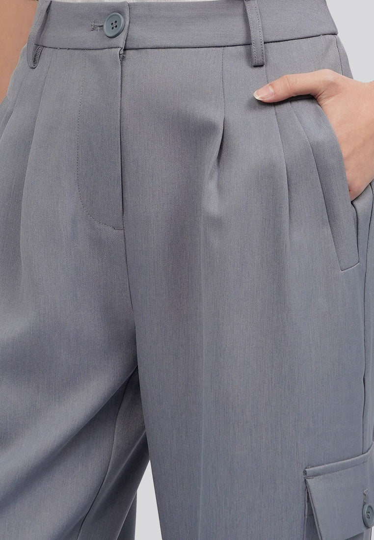 Tailored Cargo Pants Dark Grey