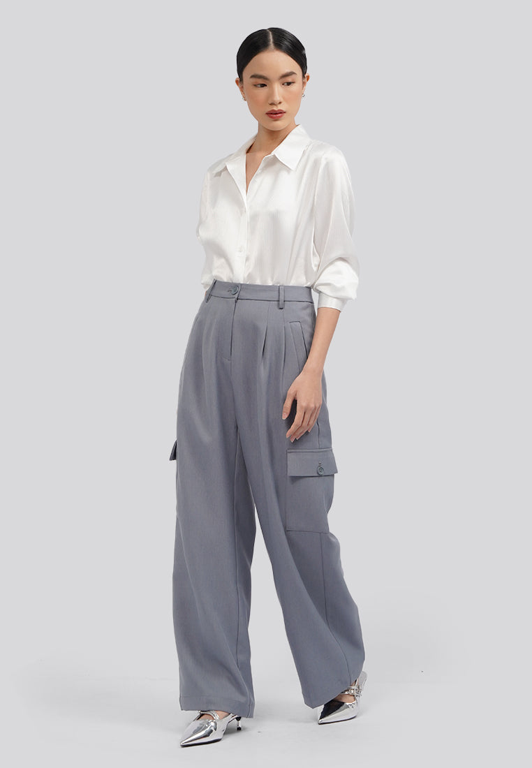 Tailored Cargo Pants Dark Grey