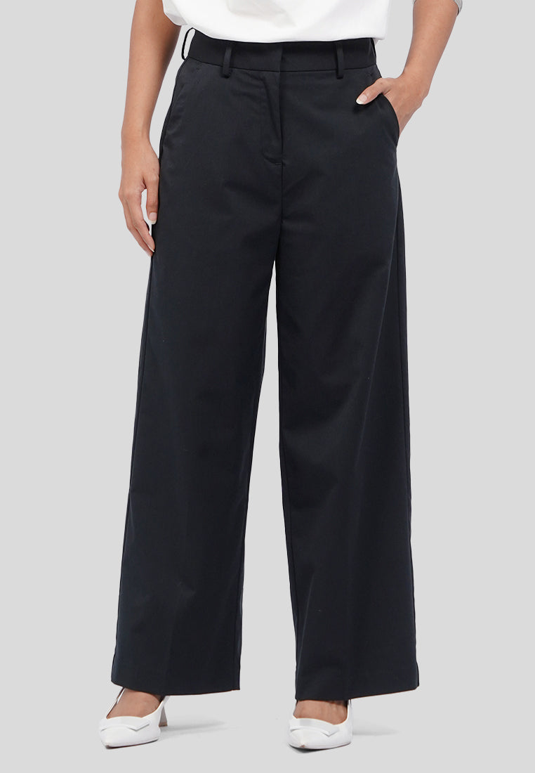 High Waist Wide Leg Pants Black