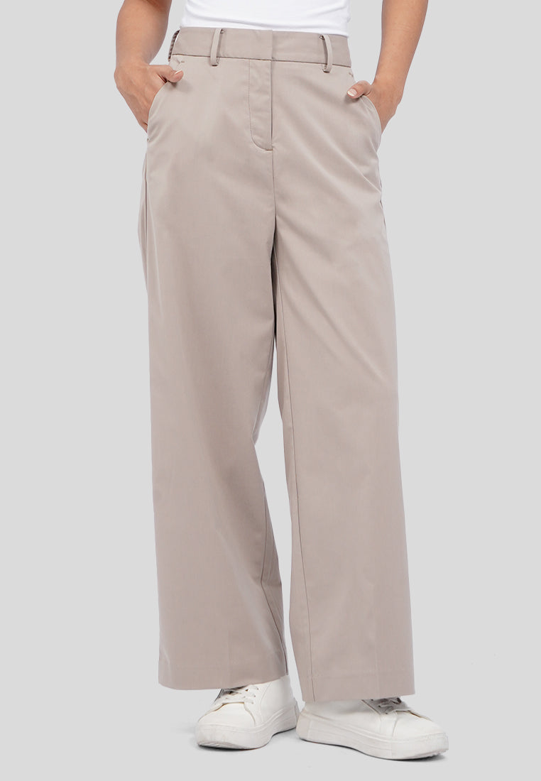 High Waist Wide Leg Pants Taupe