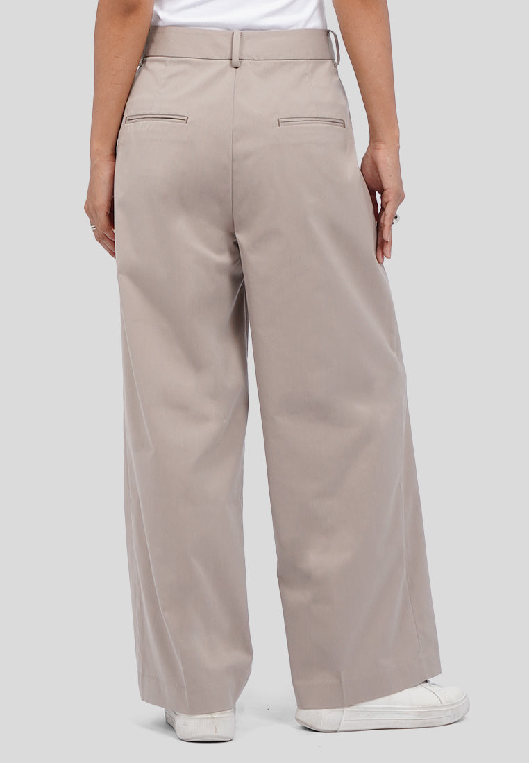 High Waist Wide Leg Pants Taupe