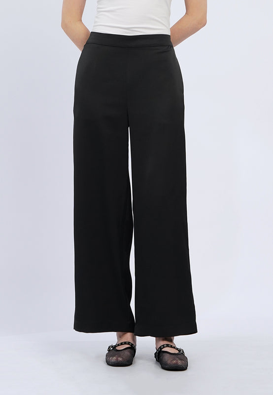 High Waist Satin Wide Leg Pants