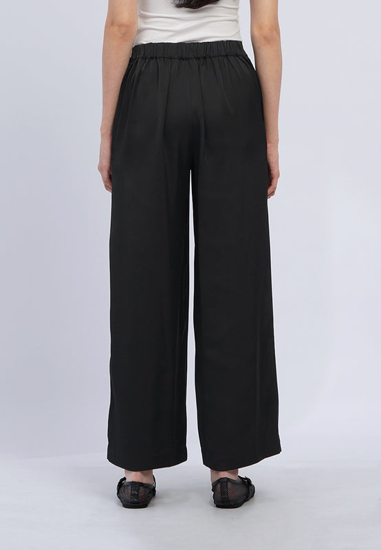 High Waist Satin Wide Leg Pants