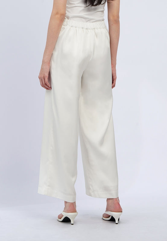 High Waist Satin Wide Leg Pants