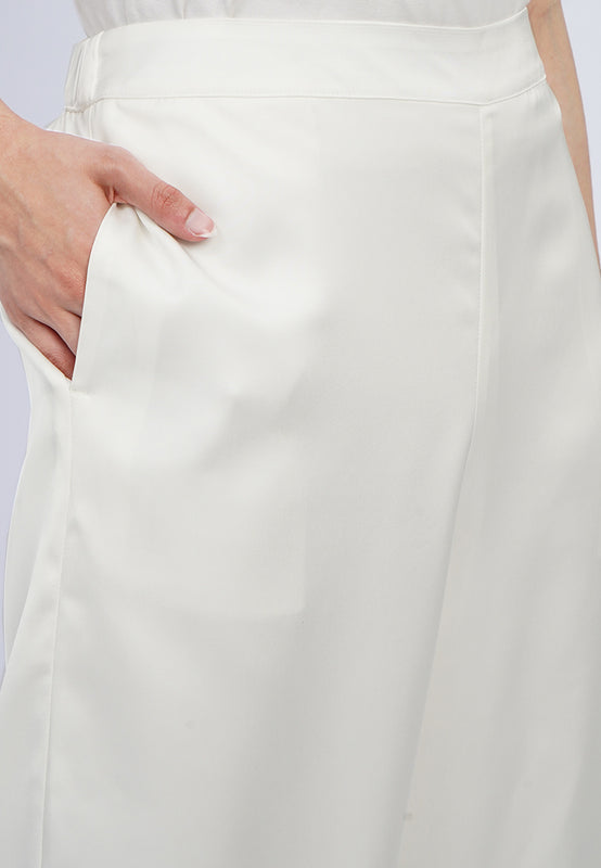 High Waist Satin Wide Leg Pants
