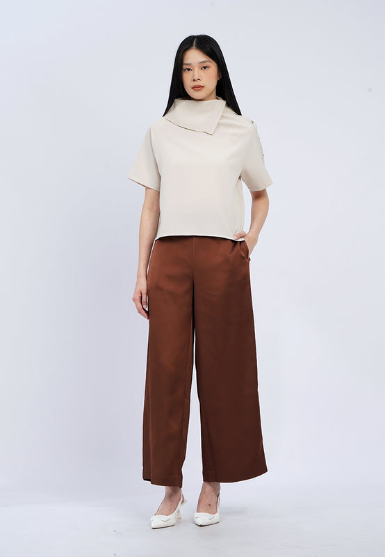High Waist Satin Wide Leg Pants