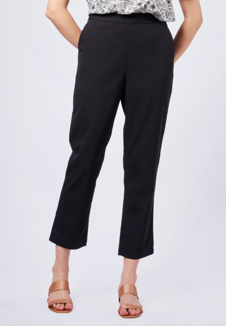 Regular Fit Pants with Elastic Back