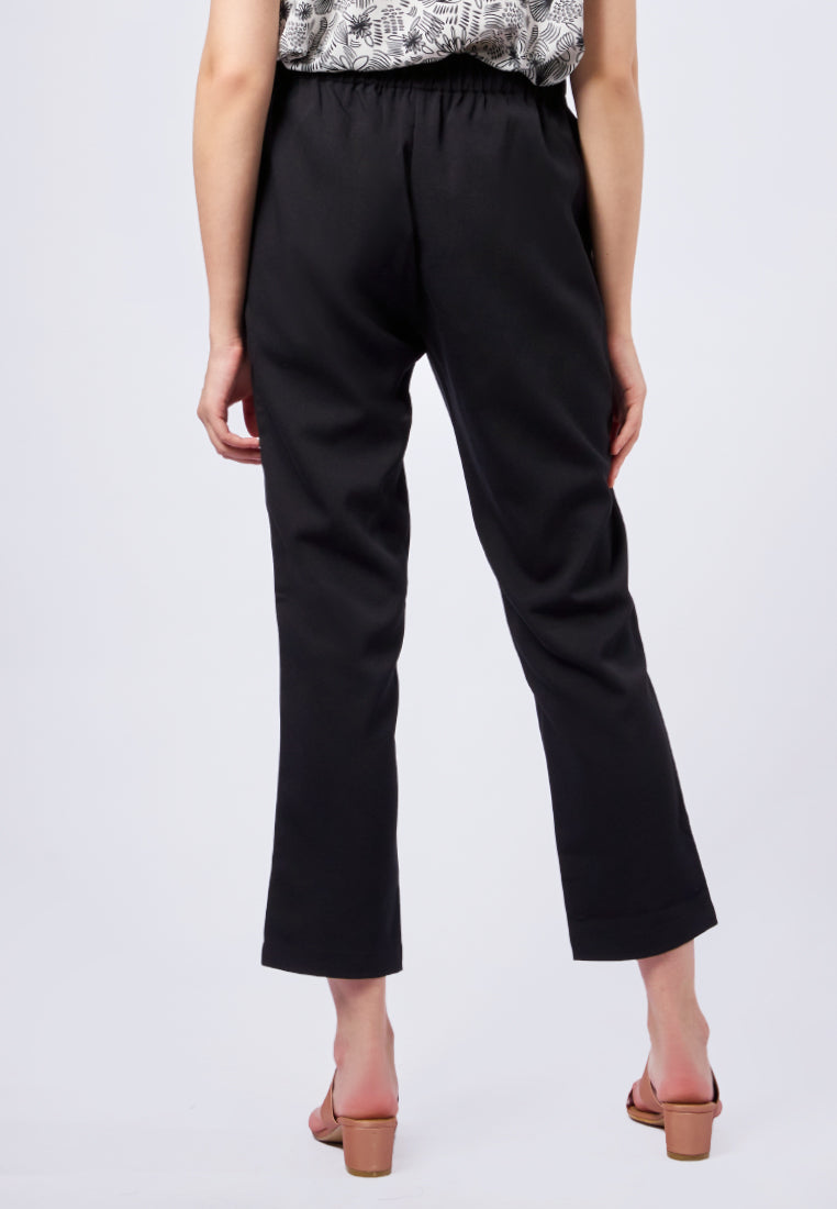 Regular Fit Pants with Elastic Back