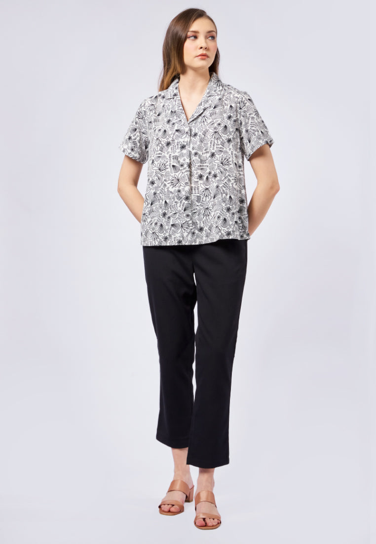 Regular Fit Pants with Elastic Back