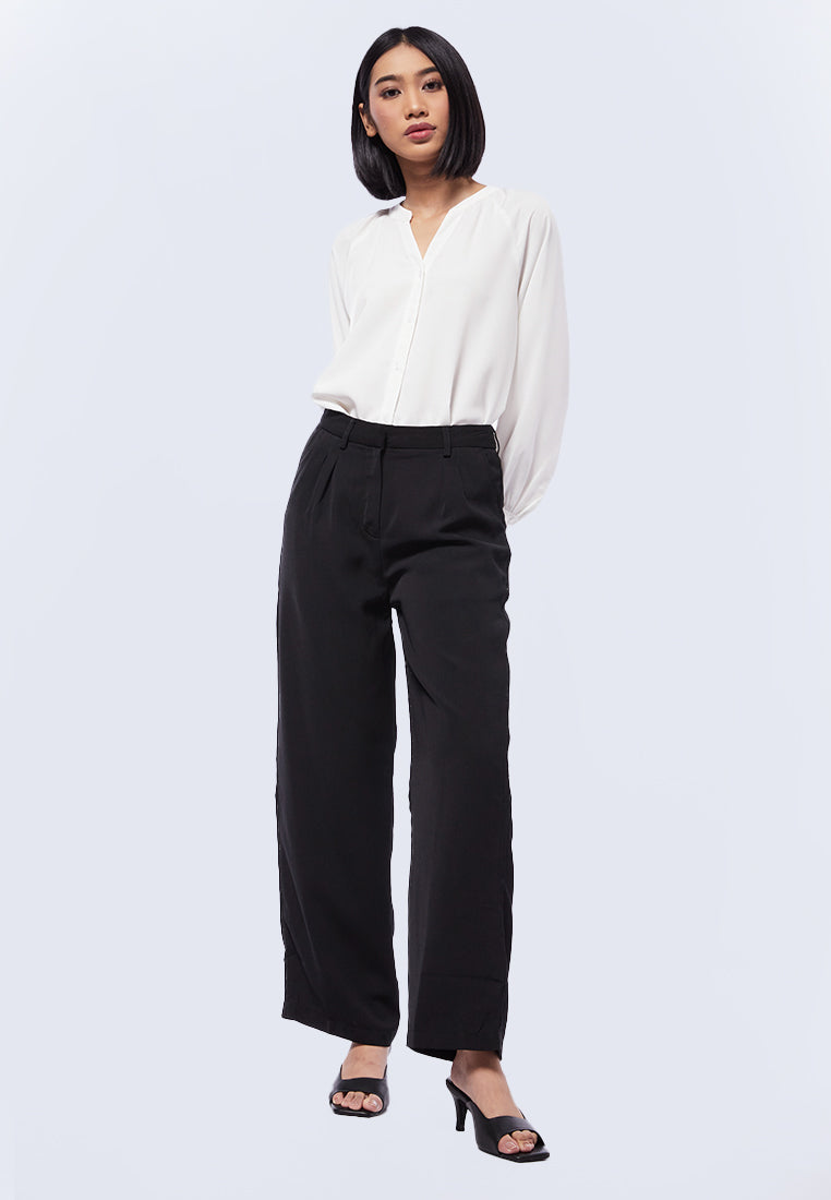Pleated High Waist Trousers