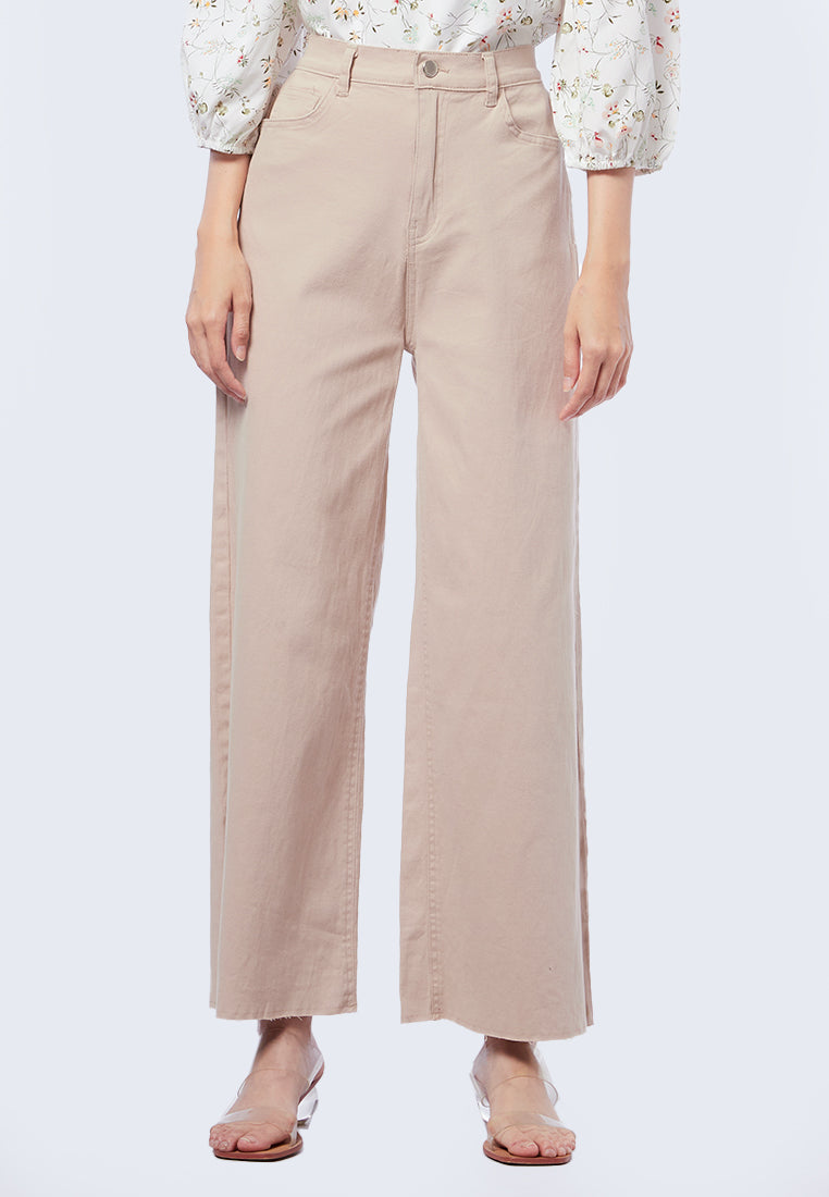 Wide Leg Twill Pants
