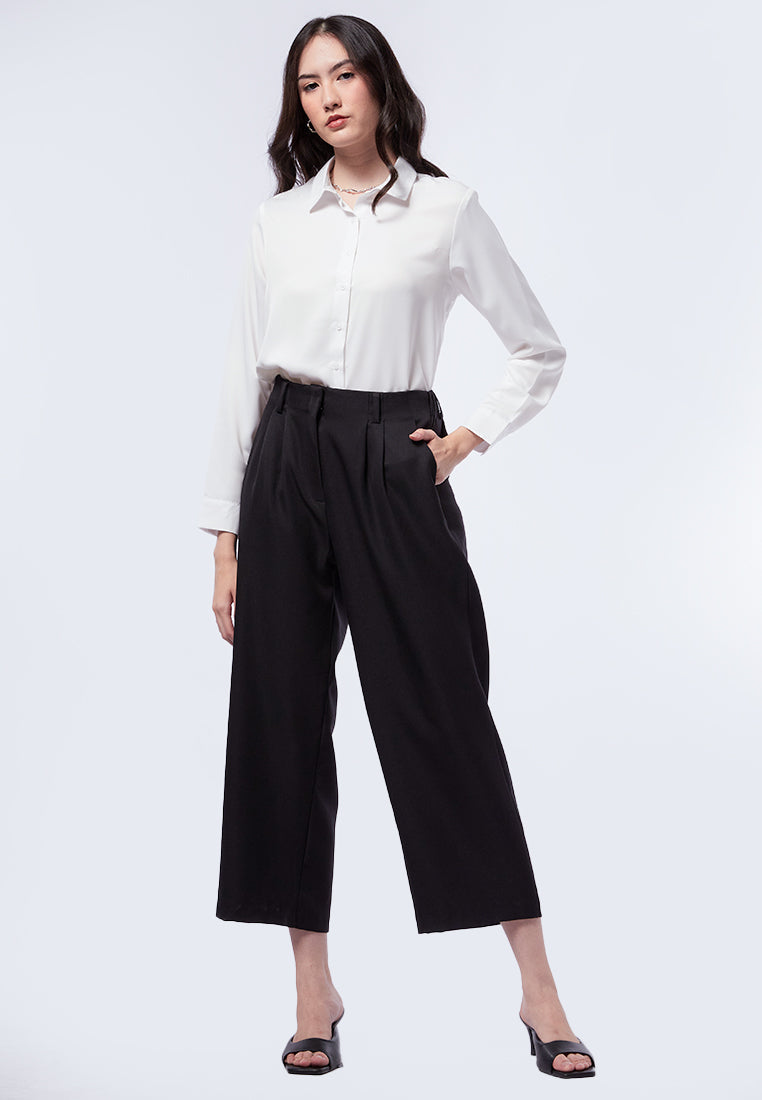 Pleated Culotte Pants
