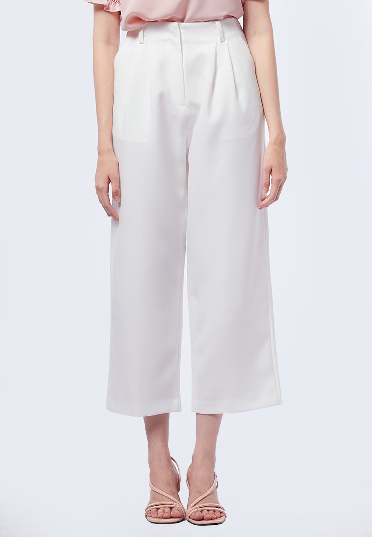 Pleated Culotte Pants