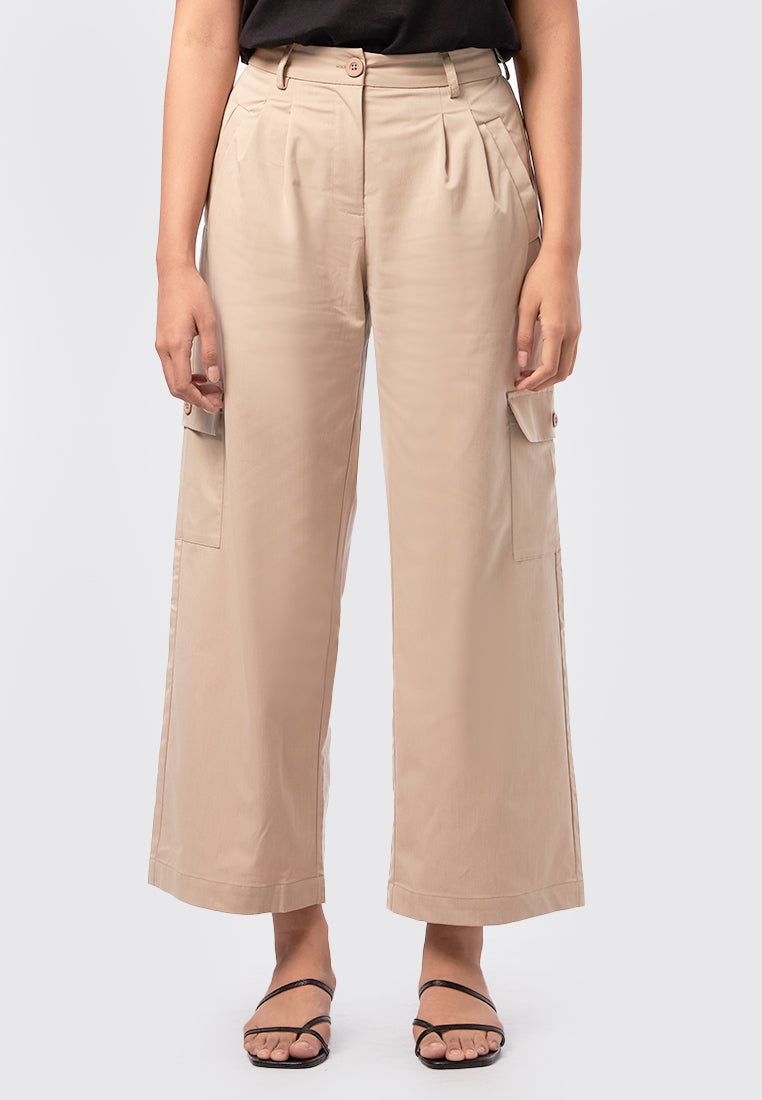 Straight Leg Cargo Pants Khaki