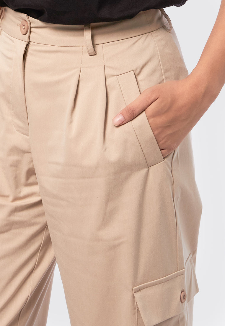 Straight Leg Cargo Pants Khaki