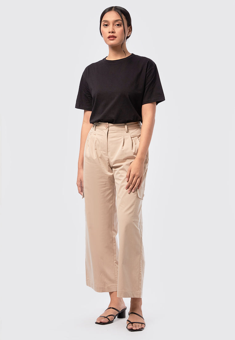 Straight Leg Cargo Pants Khaki