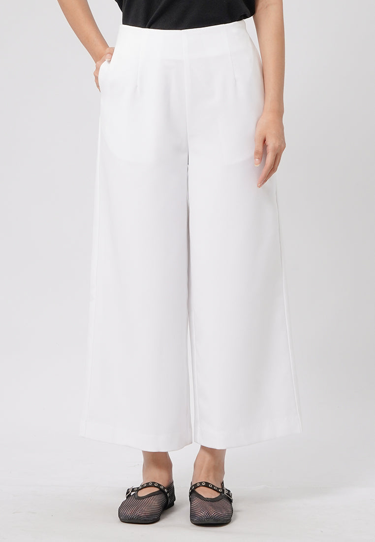 Regular Fit Culotte Pants Off White