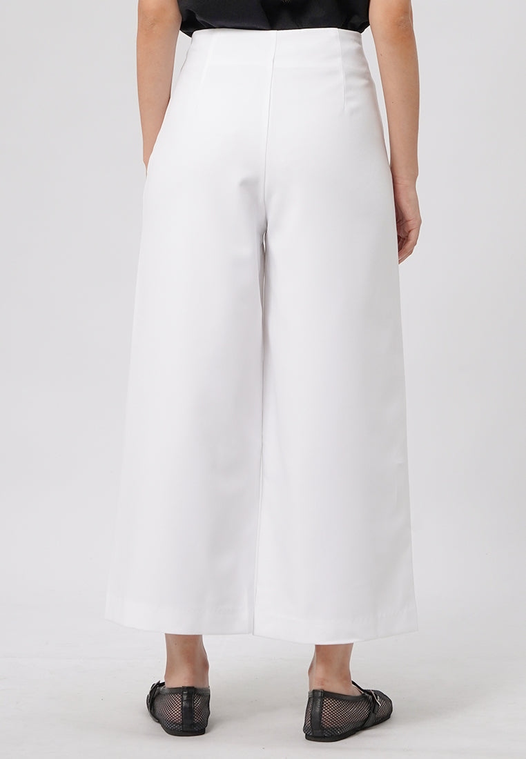 Regular Fit Culotte Pants Off White
