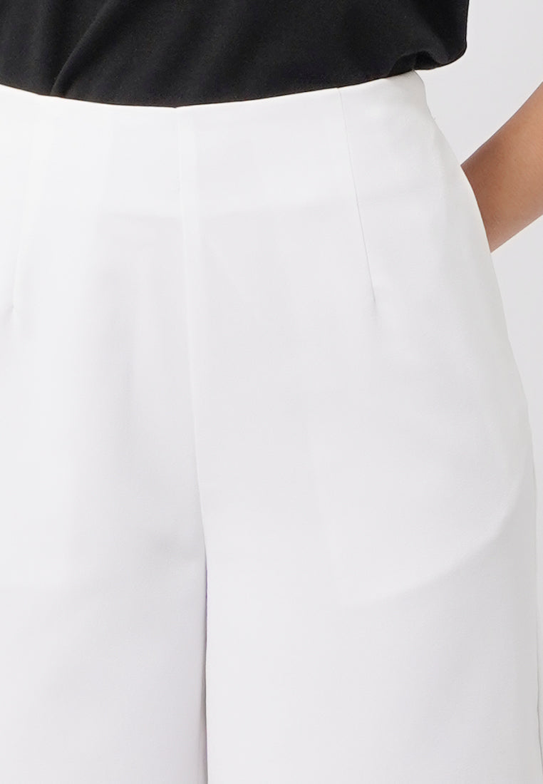 Regular Fit Culotte Pants Off White