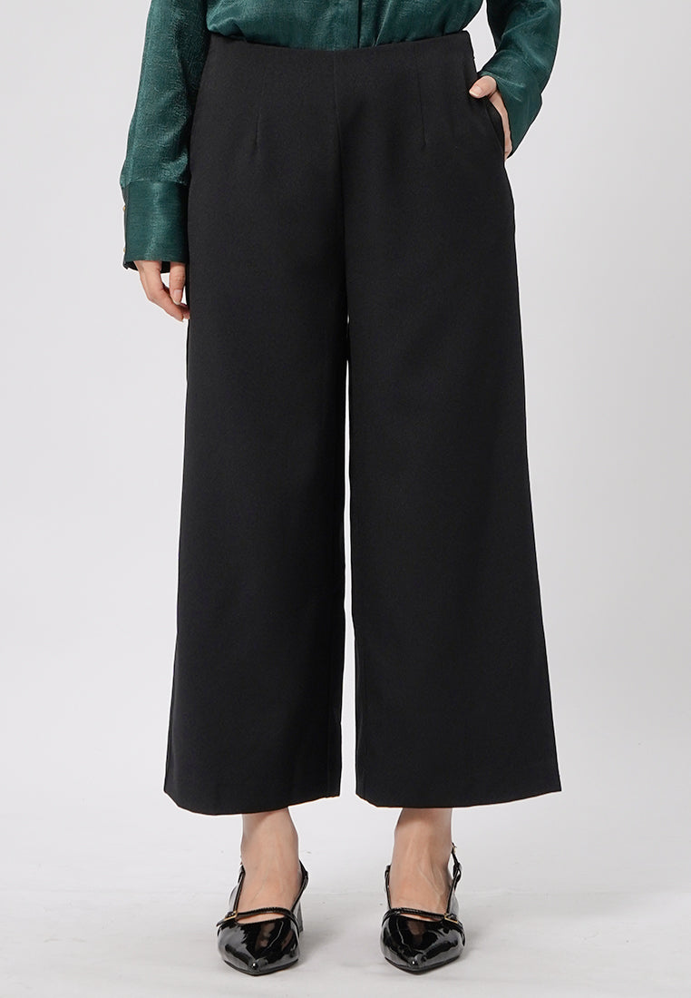 Regular Fit Culotte Pants Black