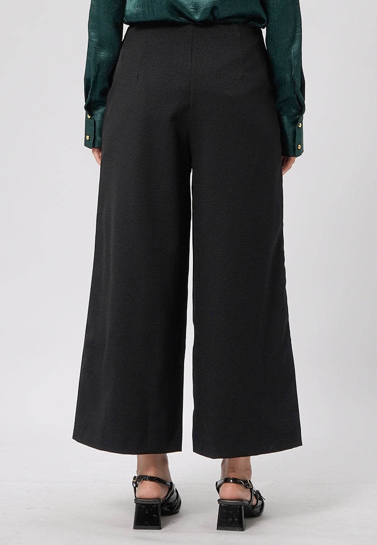 Regular Fit Culotte Pants Black