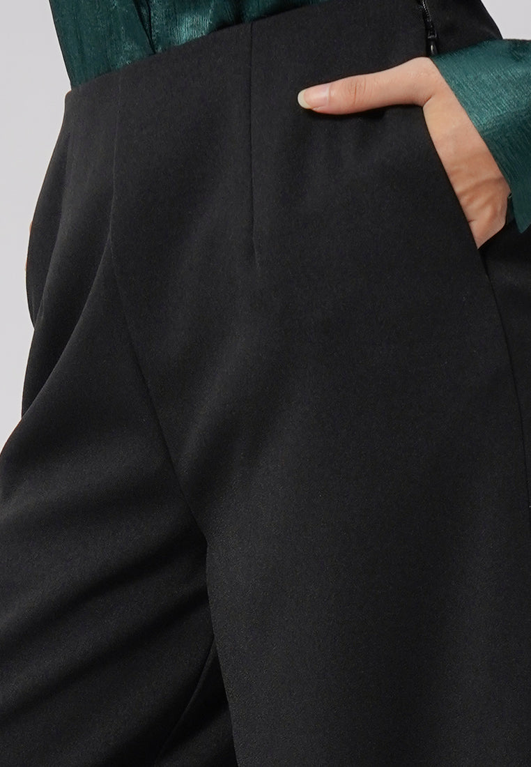 Regular Fit Culotte Pants Black