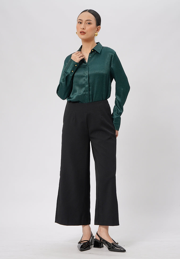 Regular Fit Culotte Pants Black