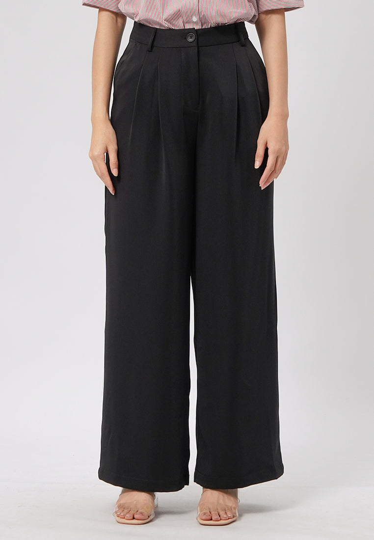 High Waist Wide Leg Pants in Black
