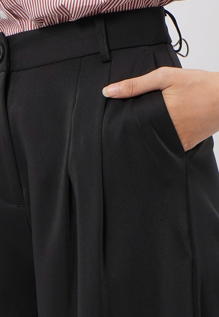 High Waist Wide Leg Pants in Black