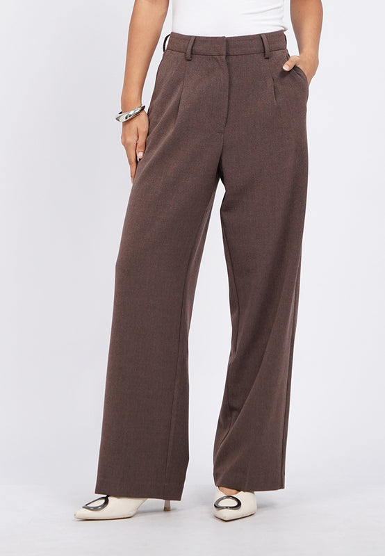 Loose Straight Pants with Front Pleats