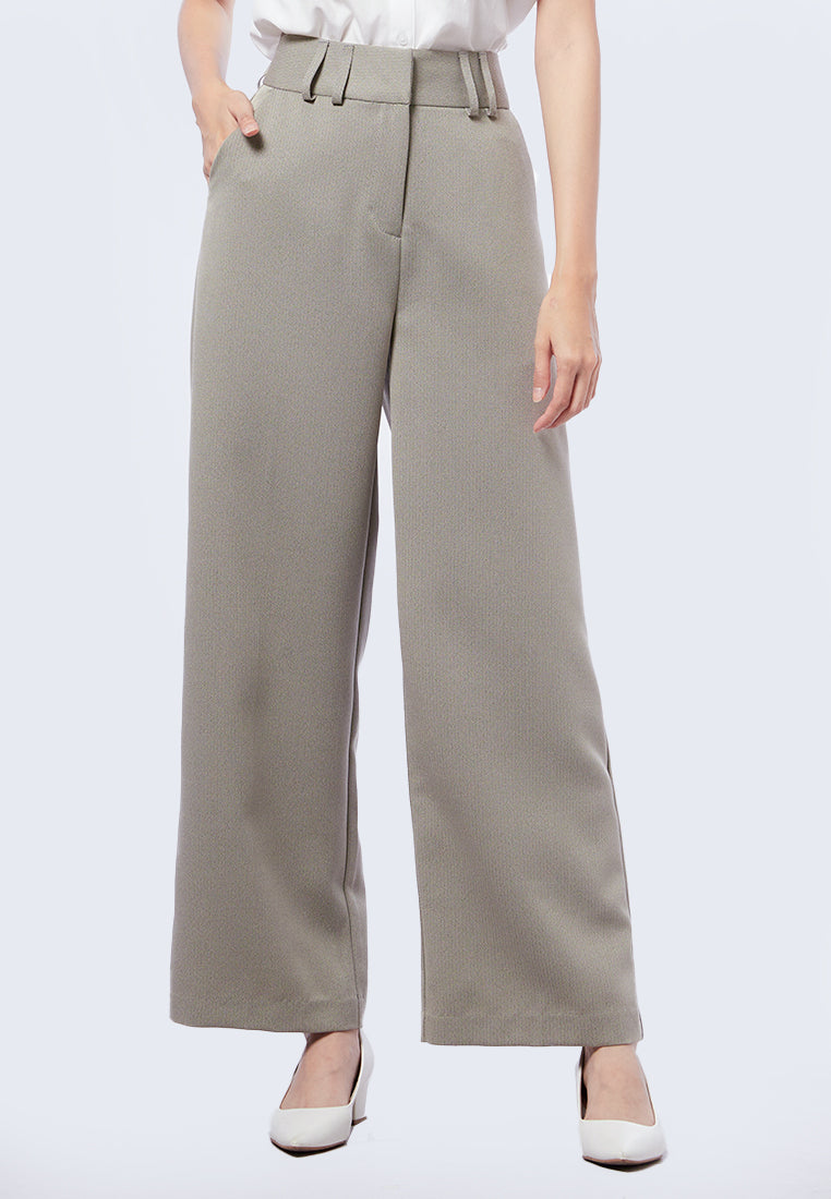 Straight Leg Herringbone Pants