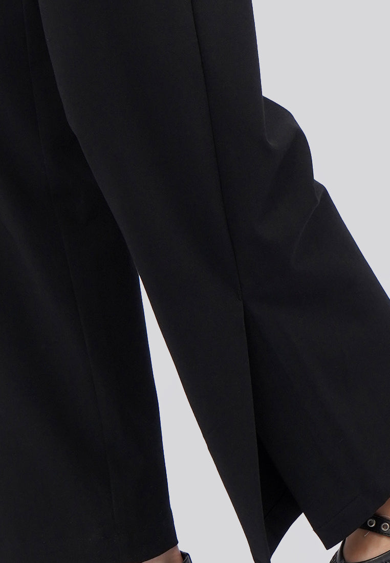 Straight Leg Trousers with Slit Details