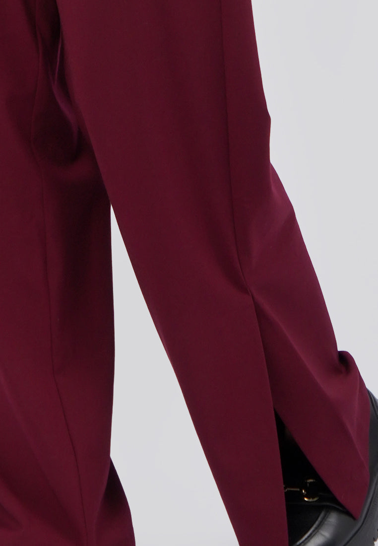 Straight Leg Trousers with Slit Details
