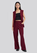 Straight Leg Trousers with Slit Details