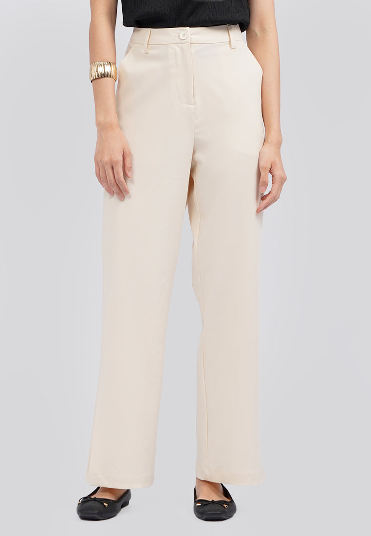 Straight Leg Trousers with Slit Details