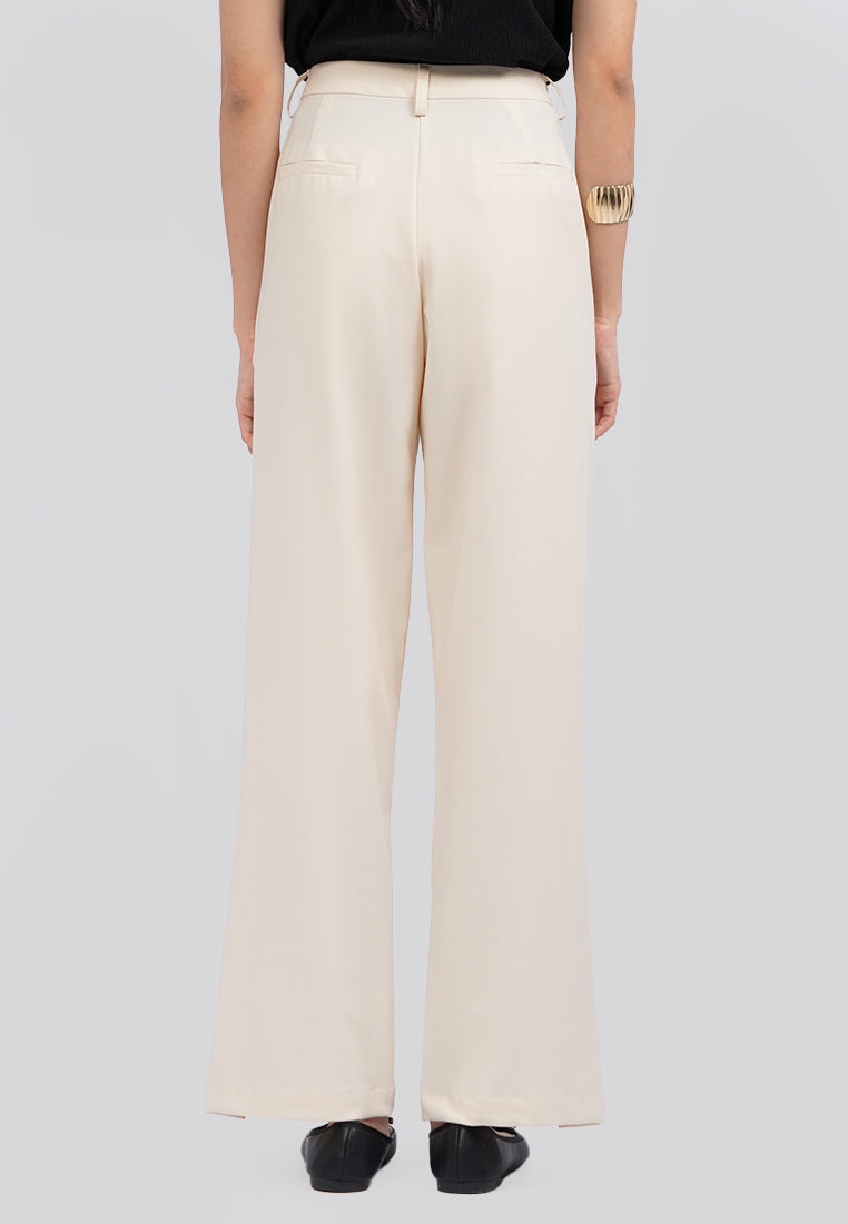 Straight Leg Trousers with Slit Details