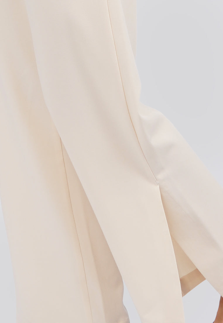 Straight Leg Trousers with Slit Details