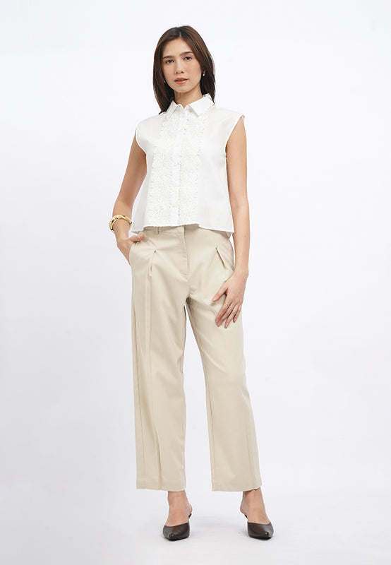 Suit Pants with Front Pleat Details