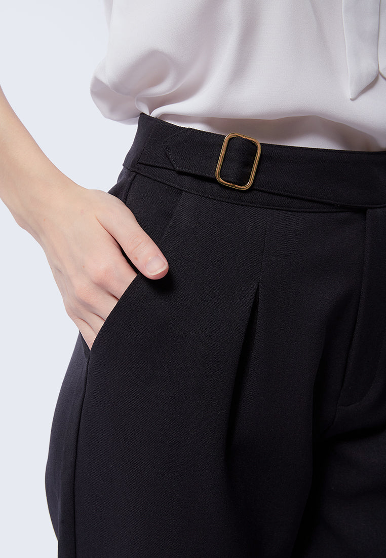 Cigarette Pants with Buckle Details